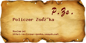 Policzer Zsóka névjegykártya